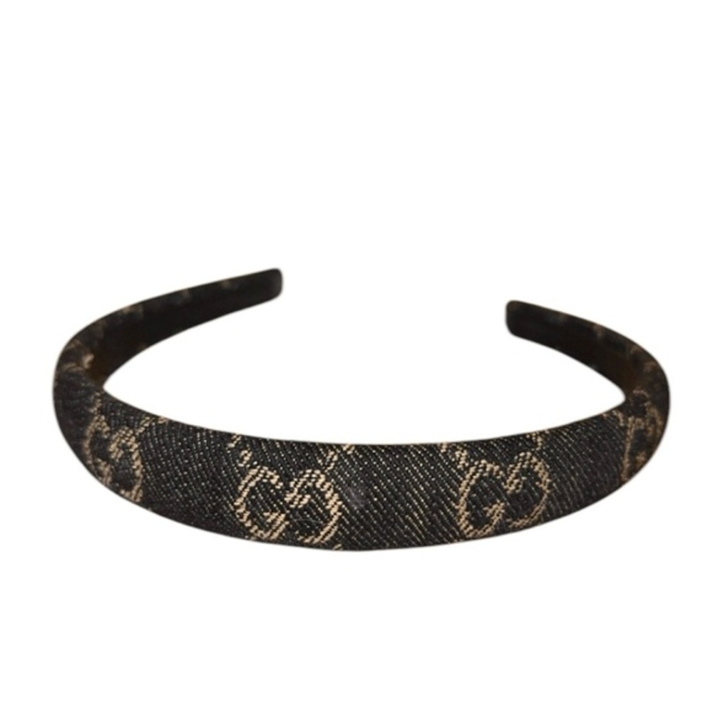 Gucci GG Black Canvas Denim Logo Headband‎ - Picture 2 of 7